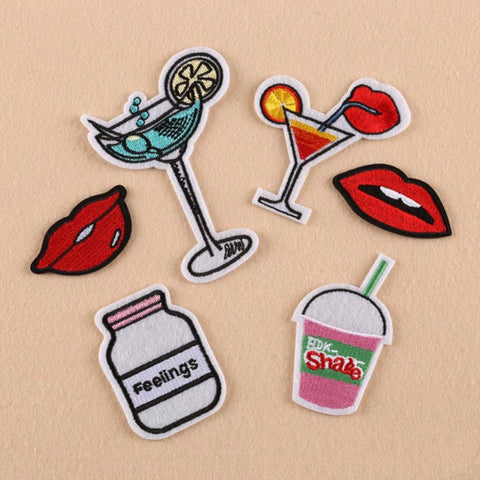 Embroidered Iron On Cartoon Patches Set