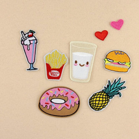 Embroidered Iron On Cartoon Patches Set