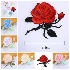 Elegant Rose Embroidery Iron On Patch