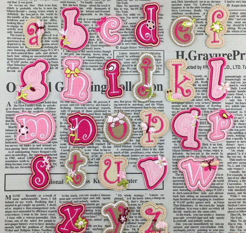 Cute Pink English Letter Iron on Patches