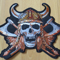 Skeleton with Ax Viking Patch